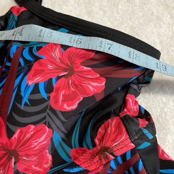 🎉HP🎉NWT Rose Gal 2 Piece Red Floral Tankini and Swim Bottoms - Picture 6 of 13